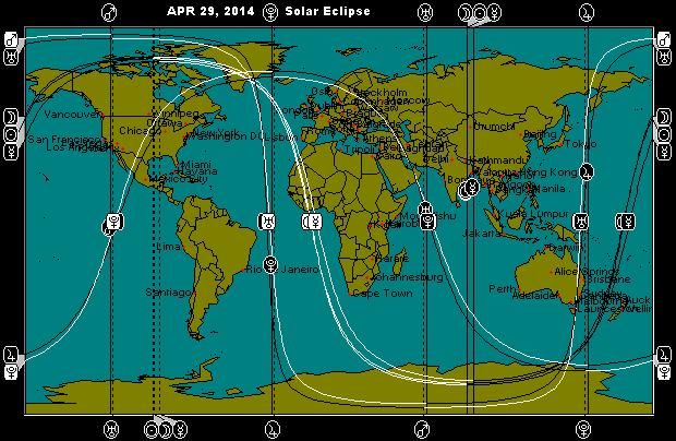 APR 29, 2014 Annular Solar Eclipse Astro-Locality Map