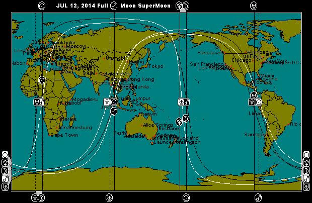 JUL 12, 2014 SuperMoon Full Moon Astro-Locality Map