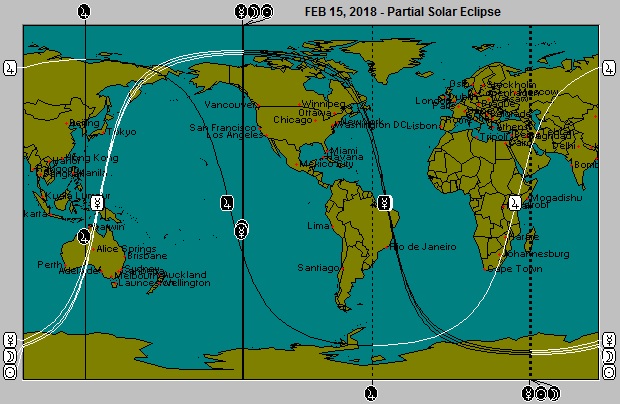 FEB 15, 2018 Partial Solar Eclipse Astro-Locality Map