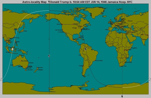 Donald Trump Astro-Locality Map